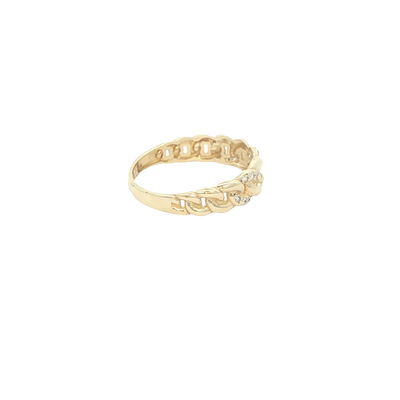 14 KARAT RING SIZE 7 WEIGHT: 1.8G : CZ CUBAN LINK