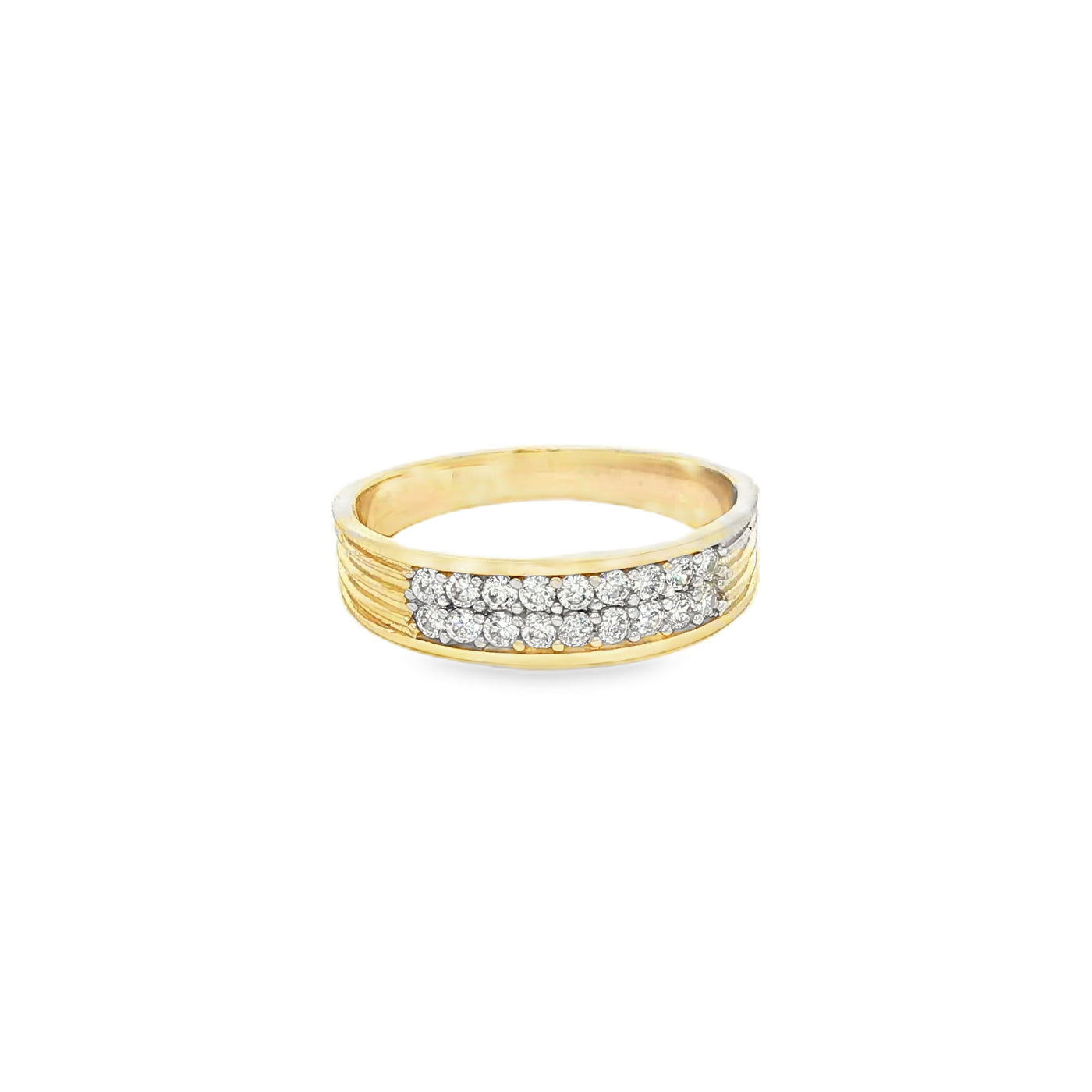 14 KARAT RING SIZE 7.5 WEIGHT: 2.8G : 4.8MM CZ 2 R