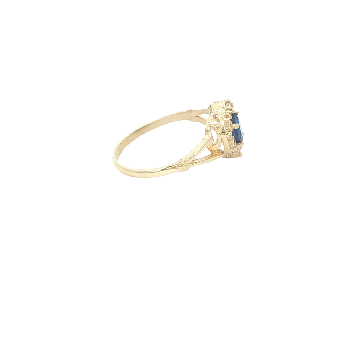 14 KARAT RING SIZE 7 WEIGHT: 2G : CZ HEART BLUE CE