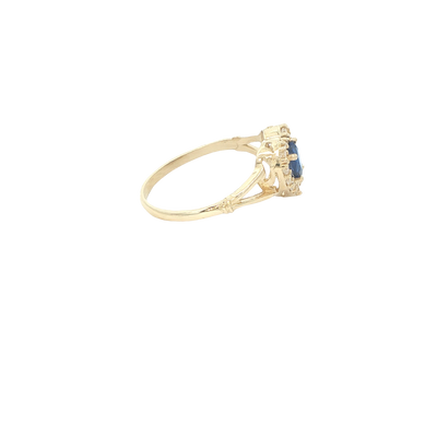 14 KARAT RING SIZE 7 WEIGHT: 2G : CZ HEART BLUE CE