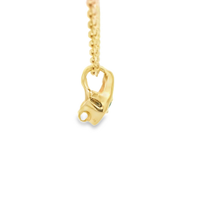 18K PENDANT NATURAL EMERALD U-SHAPE EMERALD CENTER