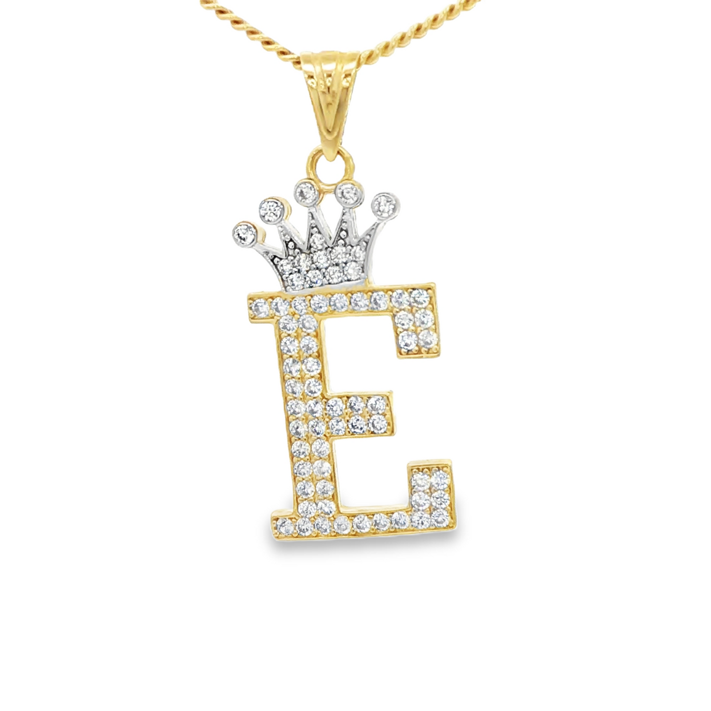 14KP LTR E CZ CROWN INITIAL E