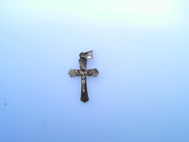 PENDANT 14K 0.8G PENDANT 2TONE JESUS CROSS TEXTURE