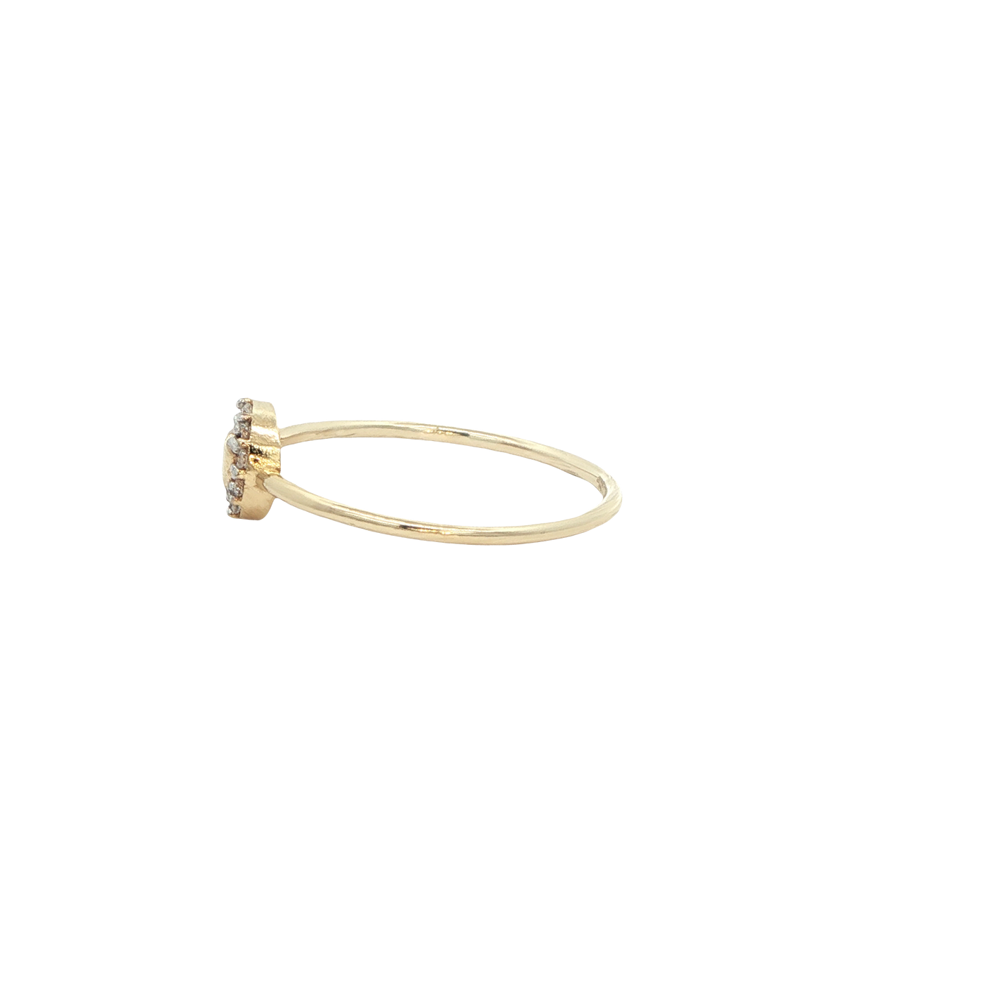 14 KARAT RING SIZE 8 WEIGHT: 1.1G : CZ CLEAR STONE