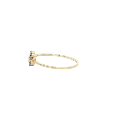 14 KARAT RING SIZE 8 WEIGHT: 1.1G : CZ CLEAR STONE