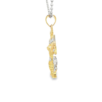 PENDANT 14K 2.8G CROSS CARAVACAS SATIN FINISH