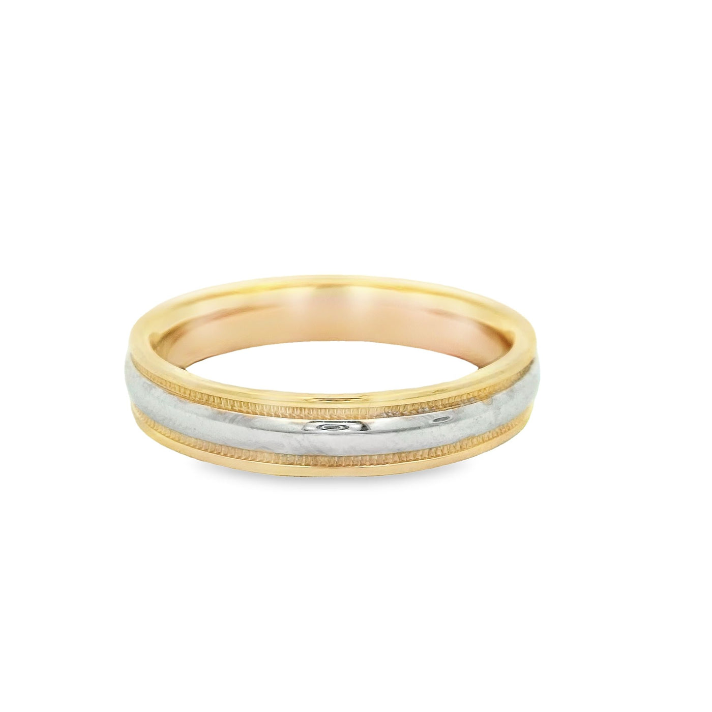 14KR Band Two-Tone Miligrain Ring