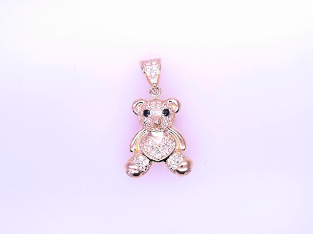 14 KARAT CHARM LENGTH 18 WEIGHT: 3.3G : CZ TEDDY B