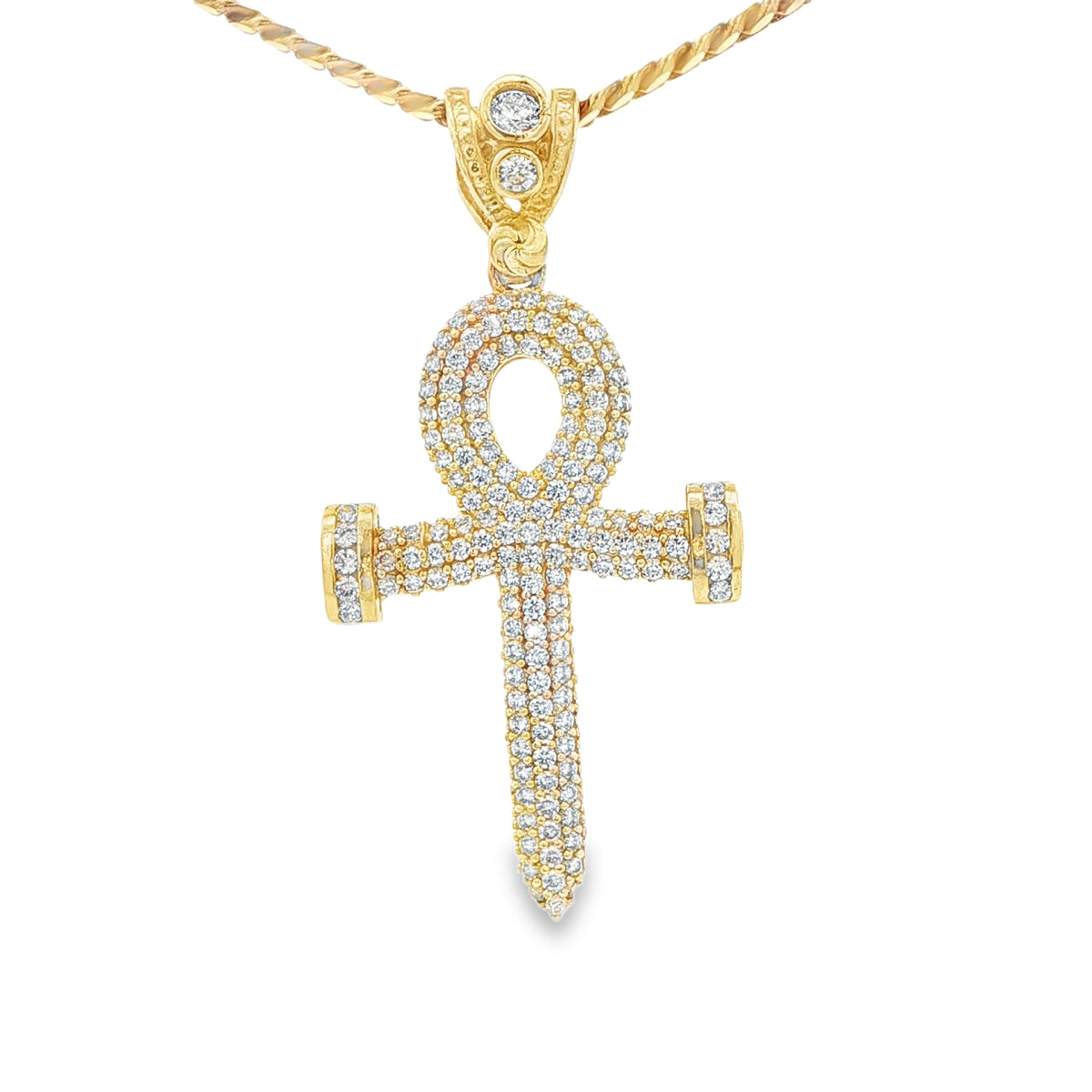 14K PENDENT 5.8G ANCH CZ ANCK CROSS NAIL STYLE