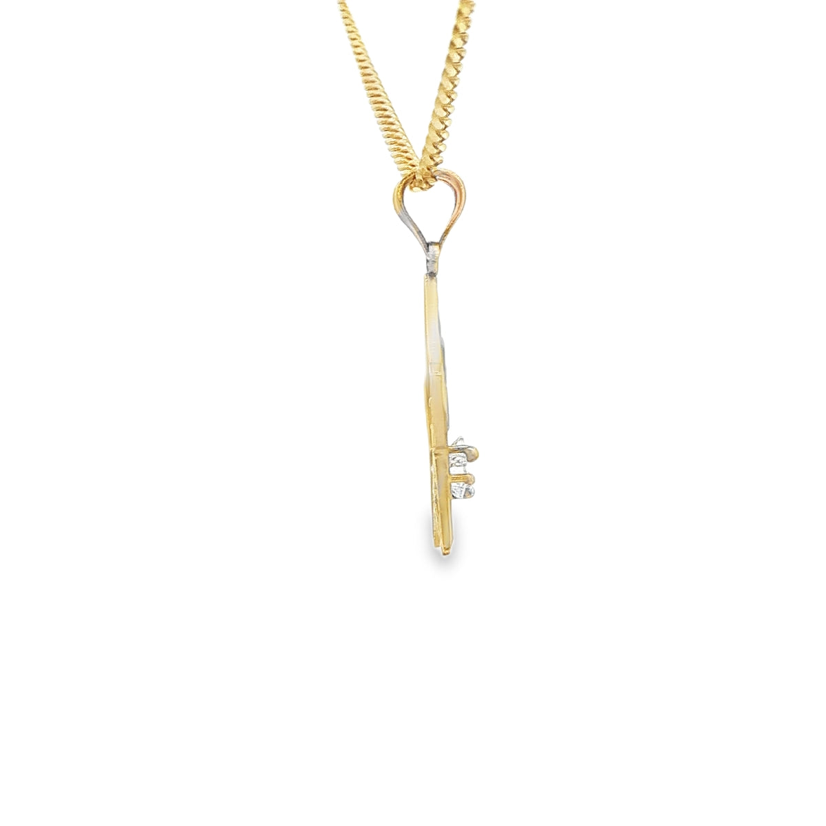 14K  PENDENT QUINCE CZ STAR 2TONE
