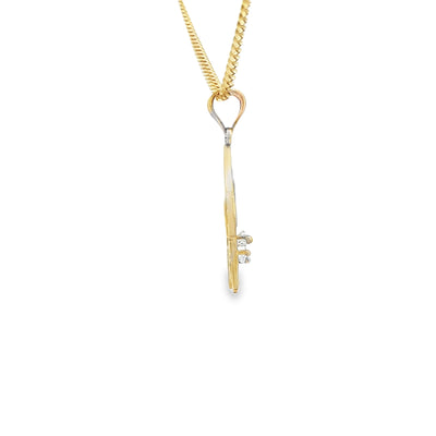 14K  PENDENT QUINCE CZ STAR 2TONE