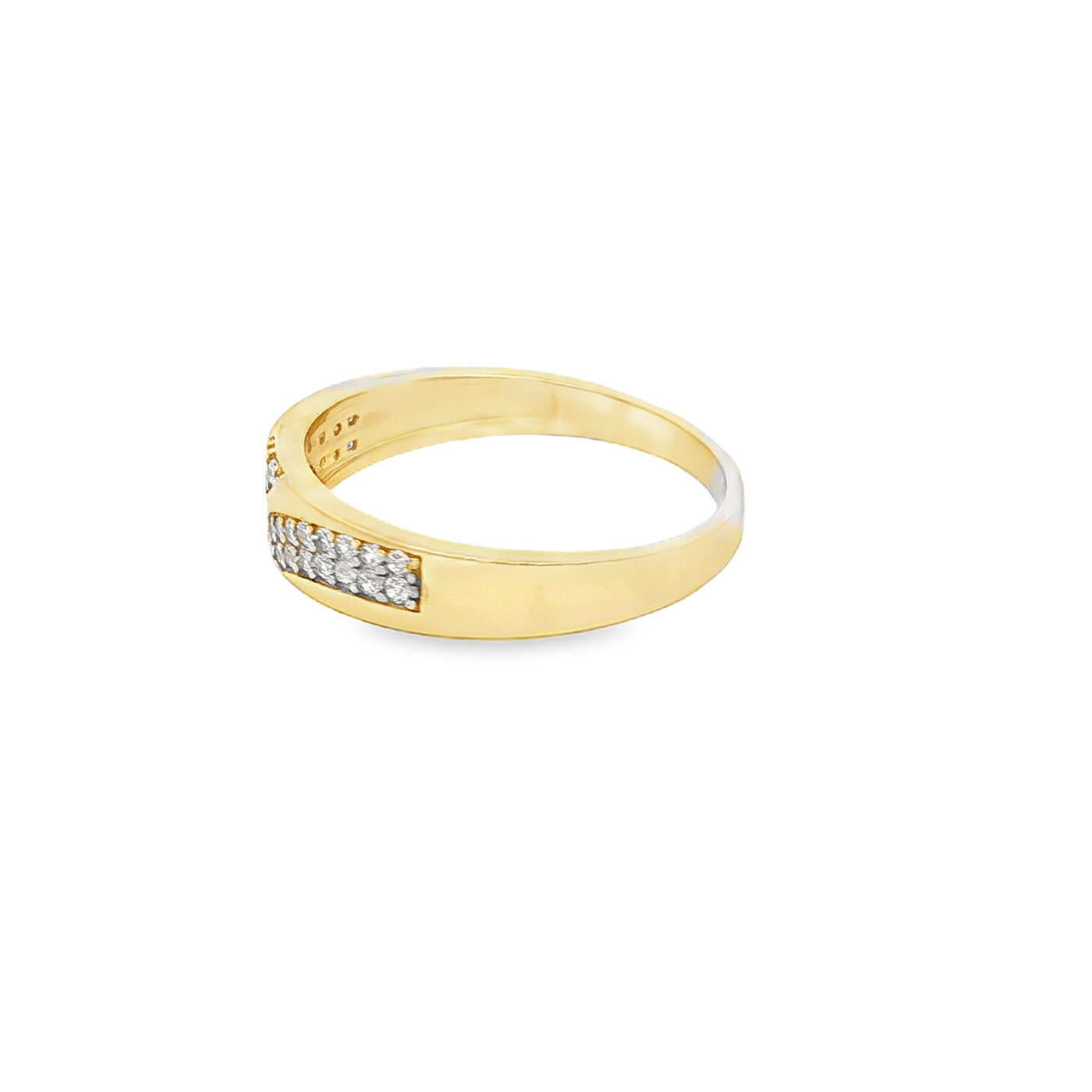 14 KARAT RING SIZE 9.5 WEIGHT: 3.1G : 4.6MM CZ HAL