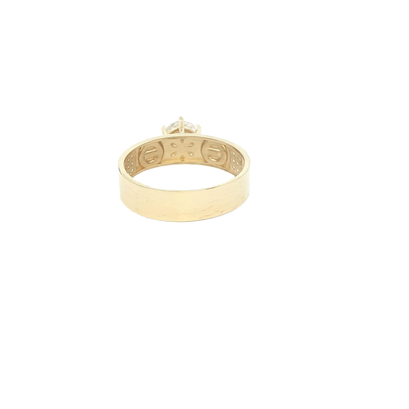 14 KARAT RING SIZE 7.5 WEIGHT: 2.8G : 5MM CZ SOLIT