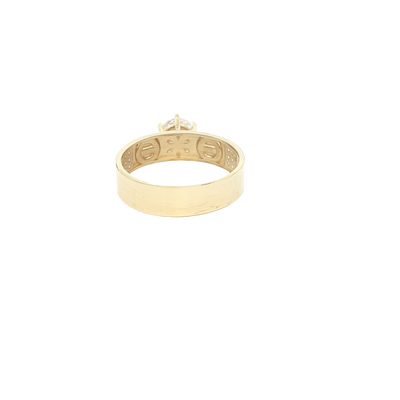 14 KARAT RING SIZE 7.5 WEIGHT: 2.8G : 5MM CZ SOLIT