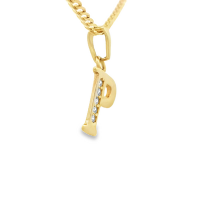 PENDANT 14K LTR P CZ LETTER P