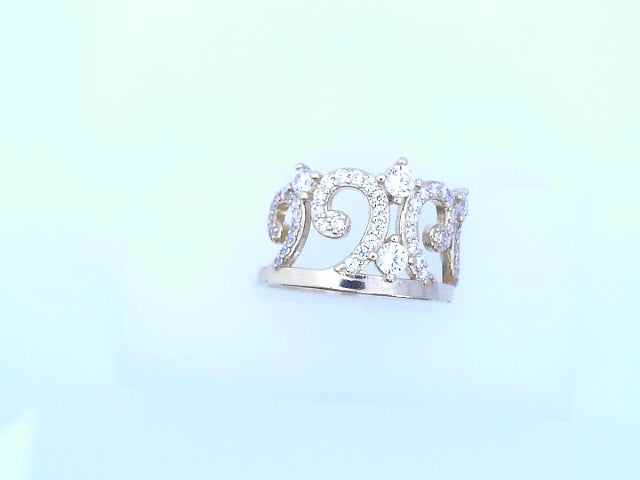 14 KARAT RING SIZE 8.5 WEIGHT: 3.2G
CZ CROWN POLI