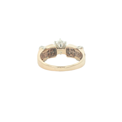 RING 14K #7 GIA CERTIFICATE DIAMOND ROUND   CHANNEL SET PRINCESS