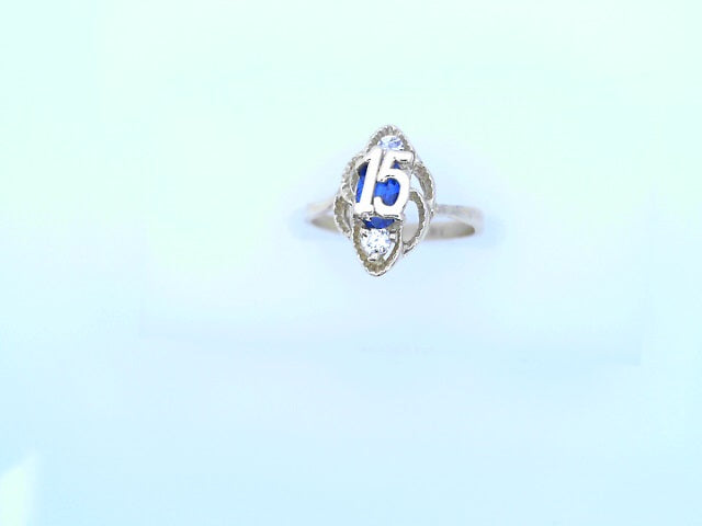 14KR 2.2G QUINCE FIFTEEN #5.5 CZ BLUE CLEAR MARQUI