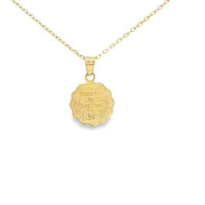 PENDANT 14K BAPTISM RECUERDO BAUTISMO SCALLOP