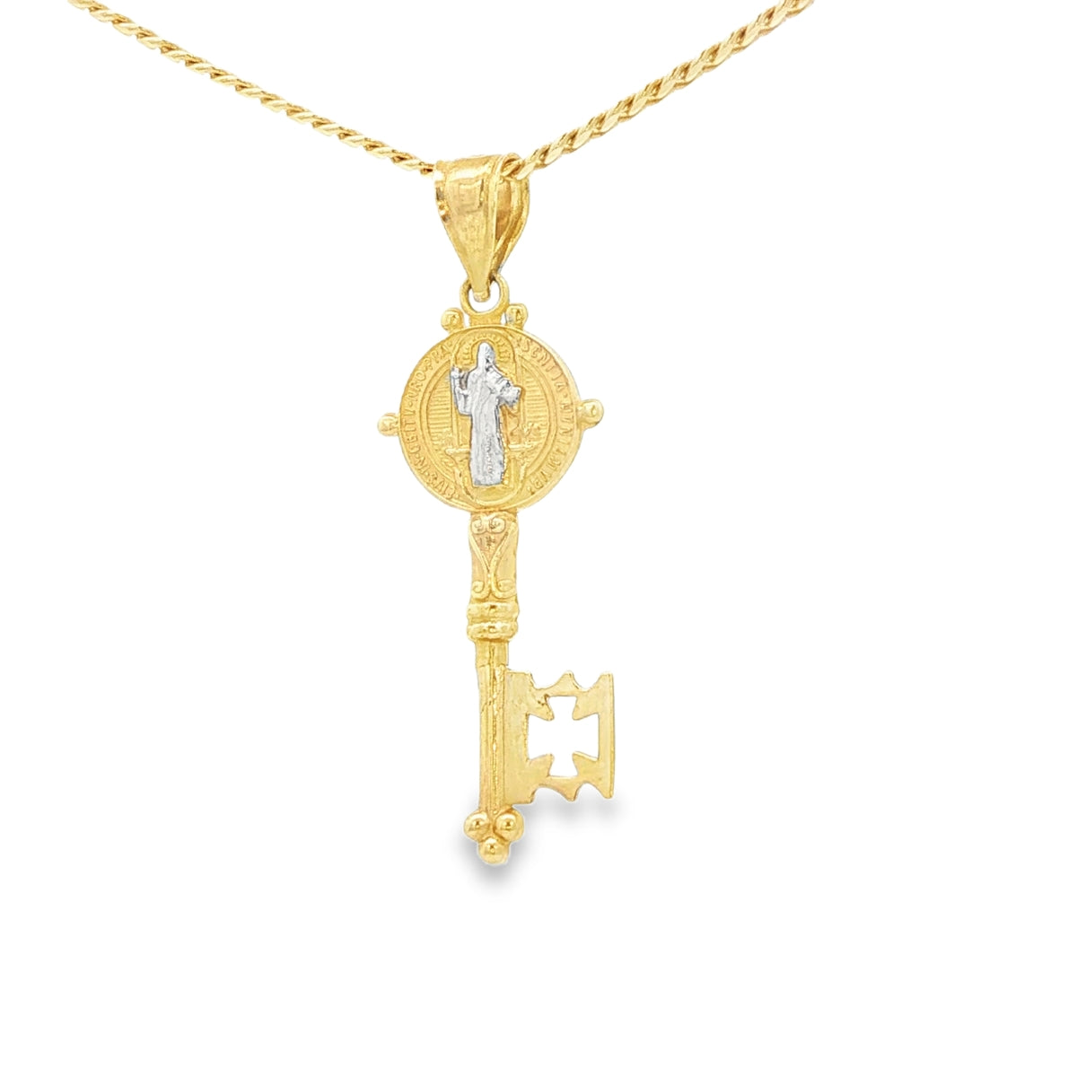 PENDANT 14K SAN KEY SANT BENEDICT 2TONE