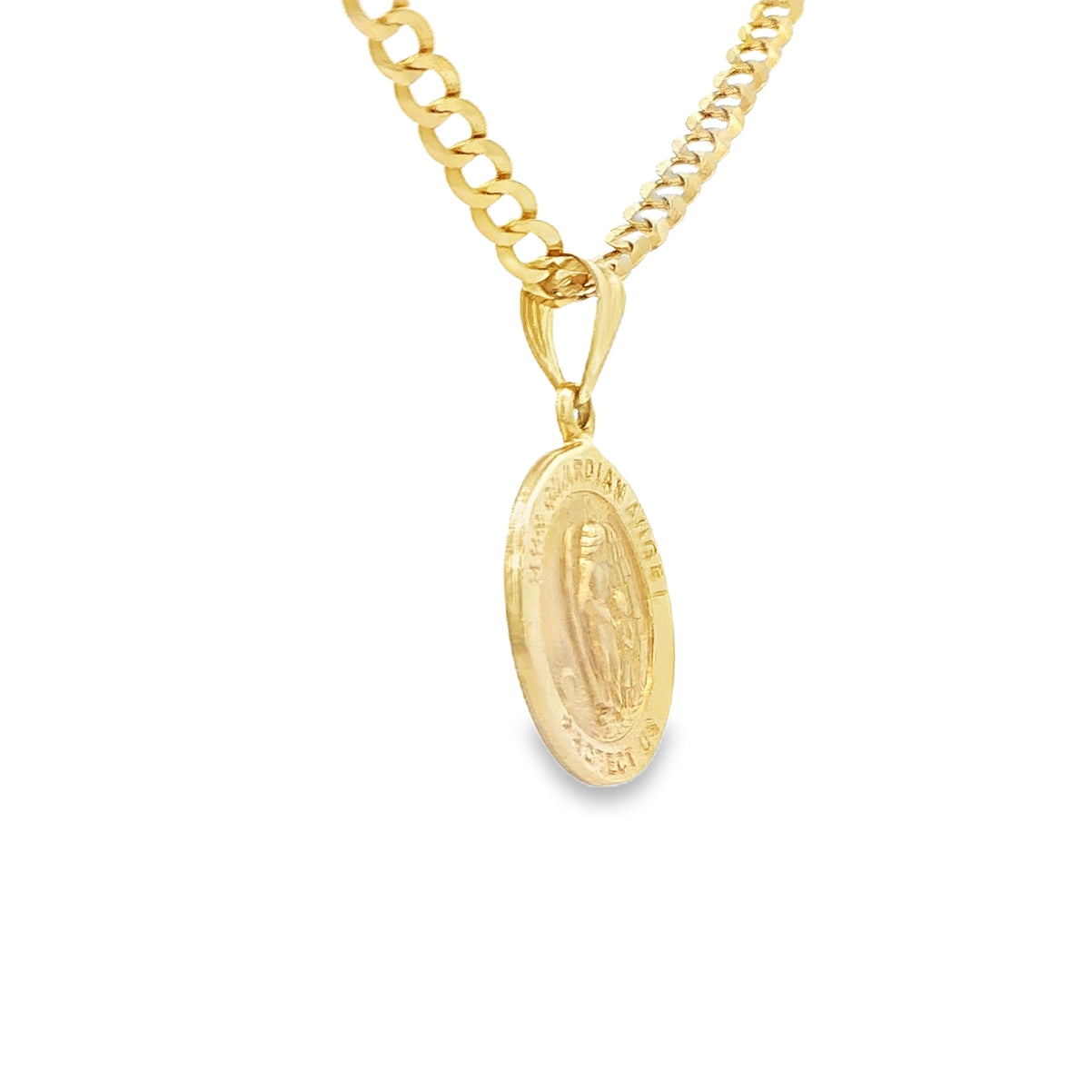 PENDANT 14KP 1.9G ANGEL GUARDIAN ANGEL ROUND