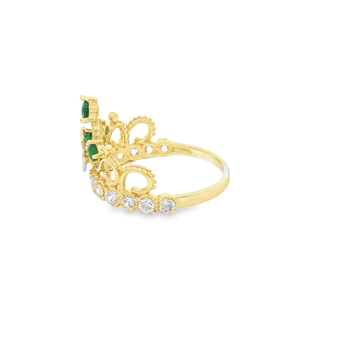 14 KARAT RING SIZE 7.5 WEIGHT: 2.7G : CZ QUINCE 15