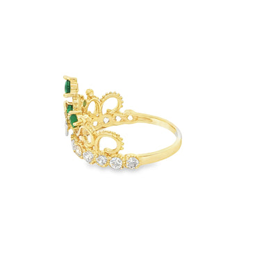 14 KARAT RING SIZE 7.5 WEIGHT: 2.7G : CZ QUINCE 15