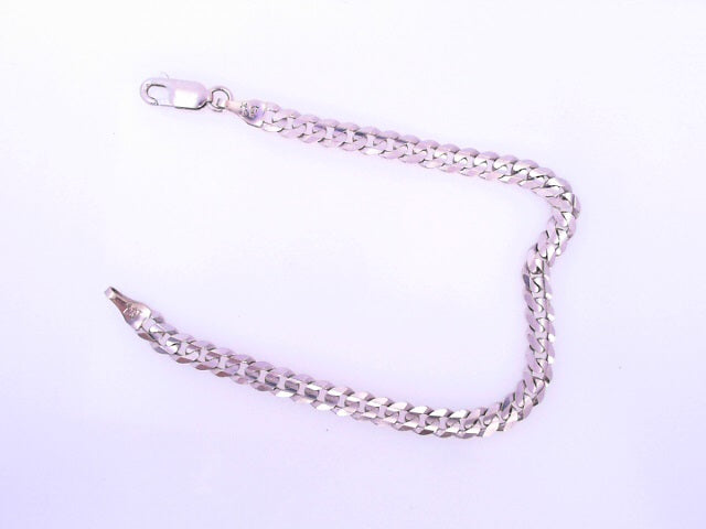 Bracelet14K white  Cuban Italian Curb  7" 5.9g