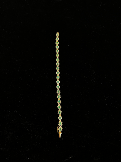 BRACELET 18KB Tennis Emerald 7ctw 17.1g 2.20ctw Di