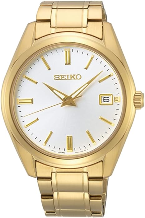 Seiko Men's SUR314 Essentials Stainless Steel w/ Gold Finish Watch