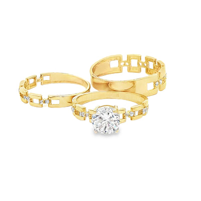14 KARAT RING SIZE 10 WEIGHT: 2.7G : 5.4MM CZ OPEN