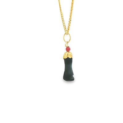 14K Azabache Hand Coral 12mm