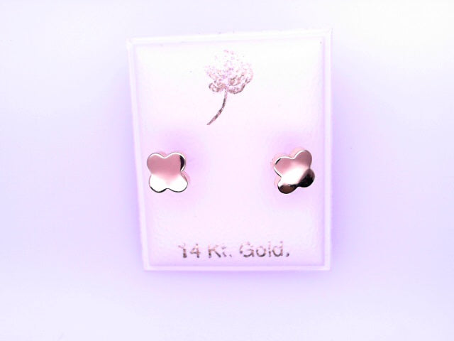 14 KARAT STUD EARRINGS WEIGHT: 0.8G : 5MM CZ CLEAR