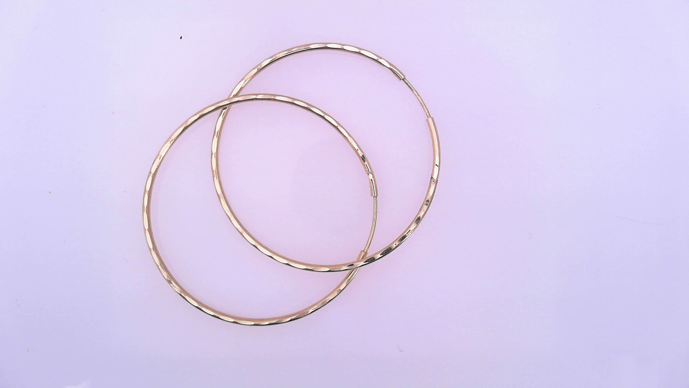 EARRINGS 14 KARAT MEDIUM HOOP EARRINGS WEIGHT: 1.7