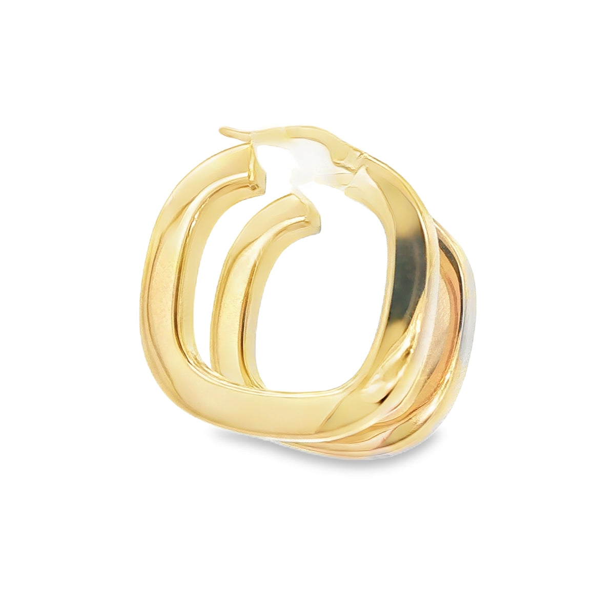 14 KARAT MEDIUM HOOP EARRINGS 25MM SQUARE HOOP