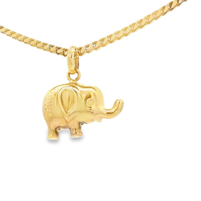 YELLOW 14 KARAT CHARM WEIGHT: 1.9G : ELEPHANT PUFF