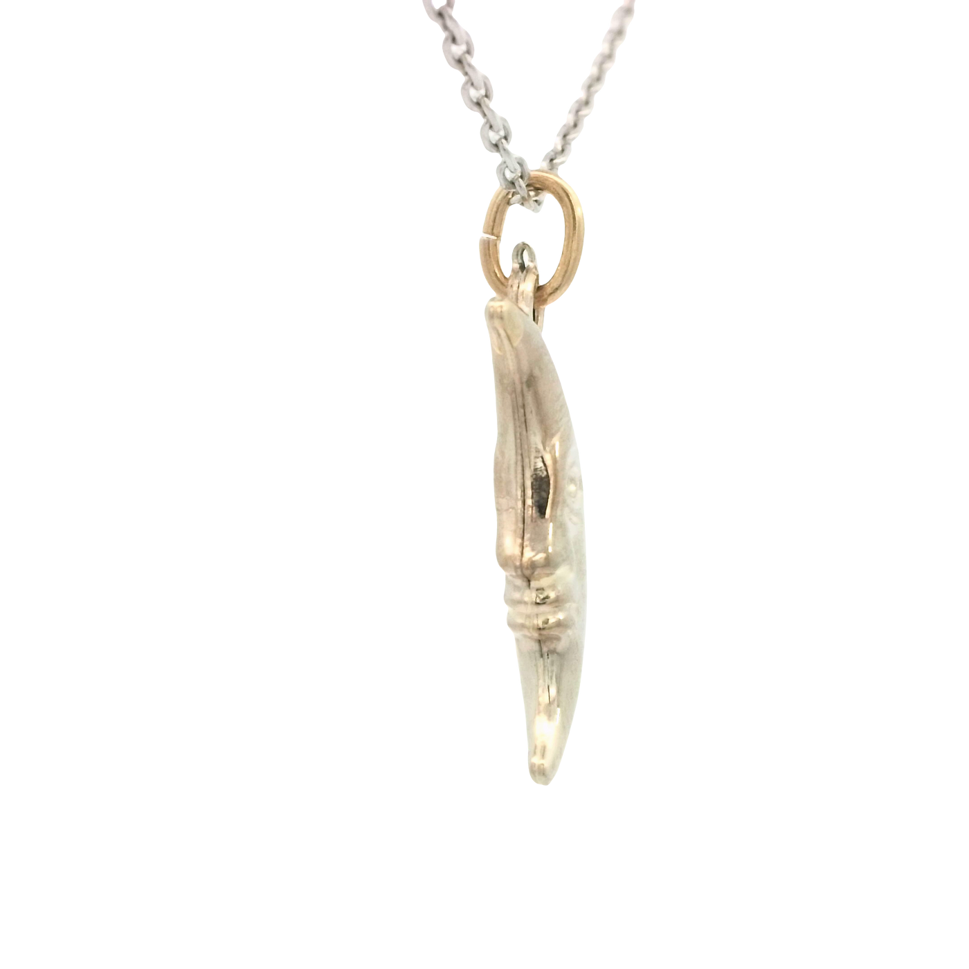 14 KARAT CHARM CRESENT MOON WITH FACE