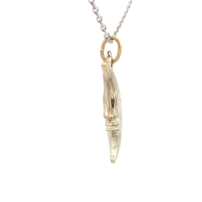 14 KARAT CHARM CRESENT MOON WITH FACE
