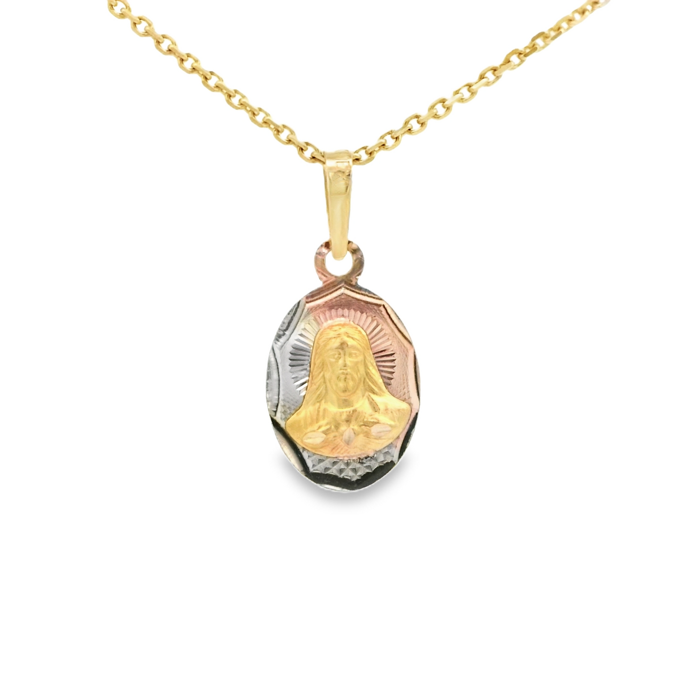 PENDANT 14K PENDANT 3TONE JESUS