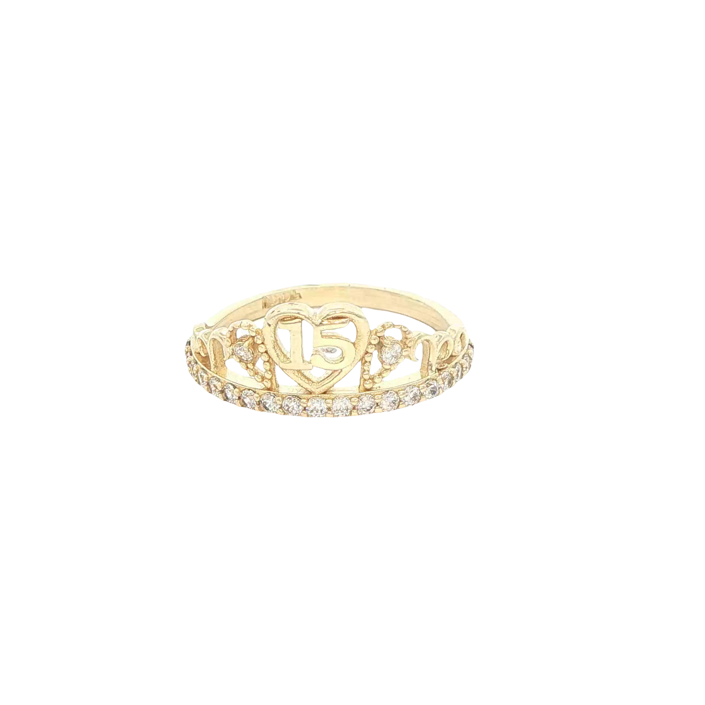 14 KARAT RING SIZE 7.25 WEIGHT: 2.1G : CZ QUINCE 1