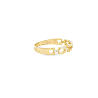 14 KARAT RING SIZE 7 WEIGHT: 1.3G : 3.2MM CZ OPEN