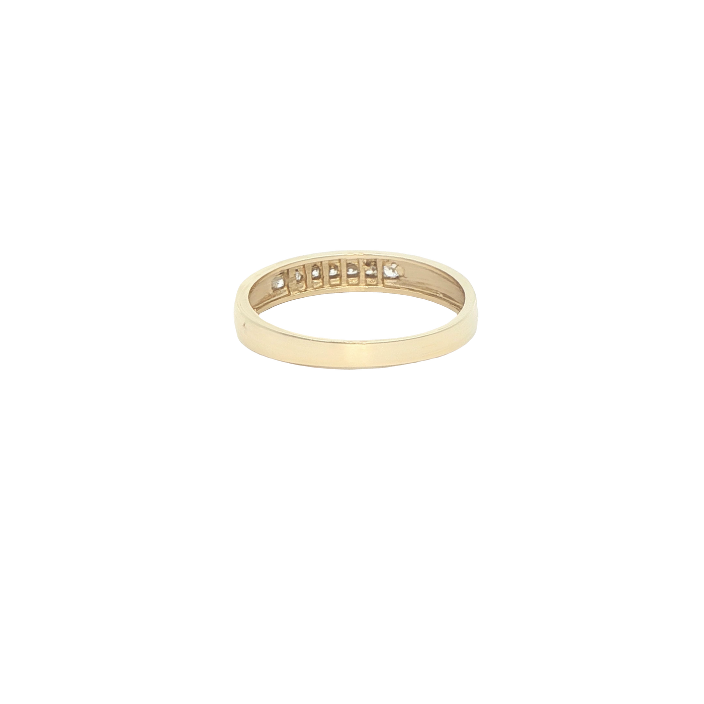 14 KARAT RING SIZE 7 WEIGHT: 2.1G : 3.4MM CZ SINGL