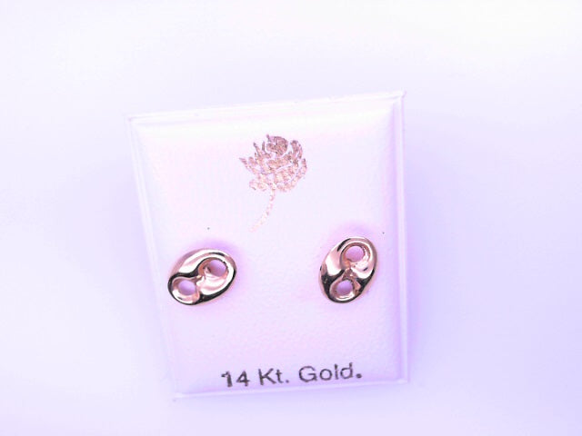 14 KARAT STUD EARRINGS WEIGHT: 0.8G : 5MM CZ CLEAR