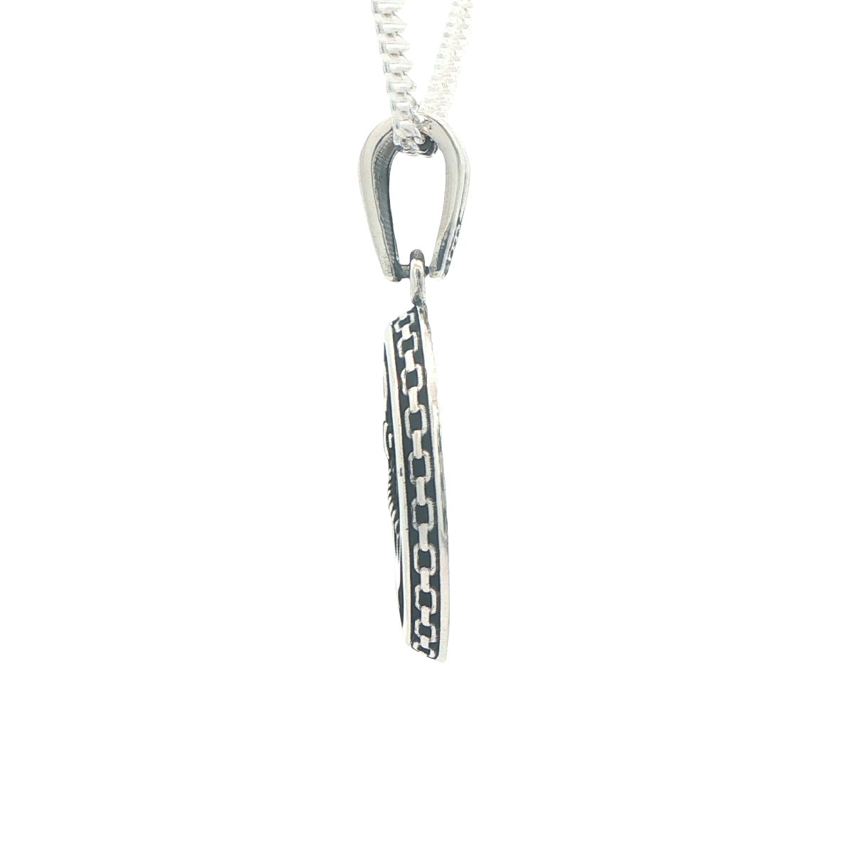 STERLING SILVER CHARM ANCHOR SIDE CHAIN BORDER