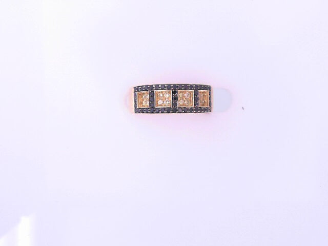 RING 18K  NATURAL DIAMOND  0.20ct BLACK   0.48ct Y