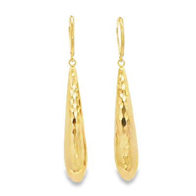 14 KARAT DROP EARRINGS LEVER BACK DC RAINDROP DANGLE
