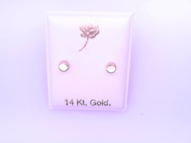 14 KARAT STUD EARRINGS WEIGHT: 0.4G : 4MM CZ PINK