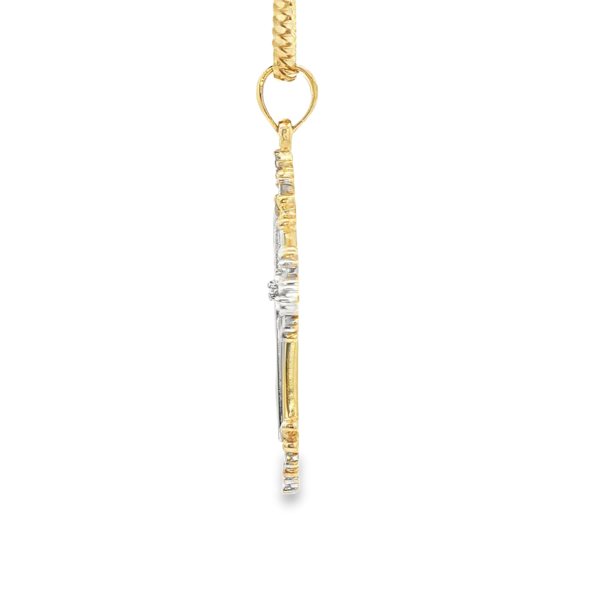 14 KARAT PENDANT NATURAL DIAMOND CROSS
