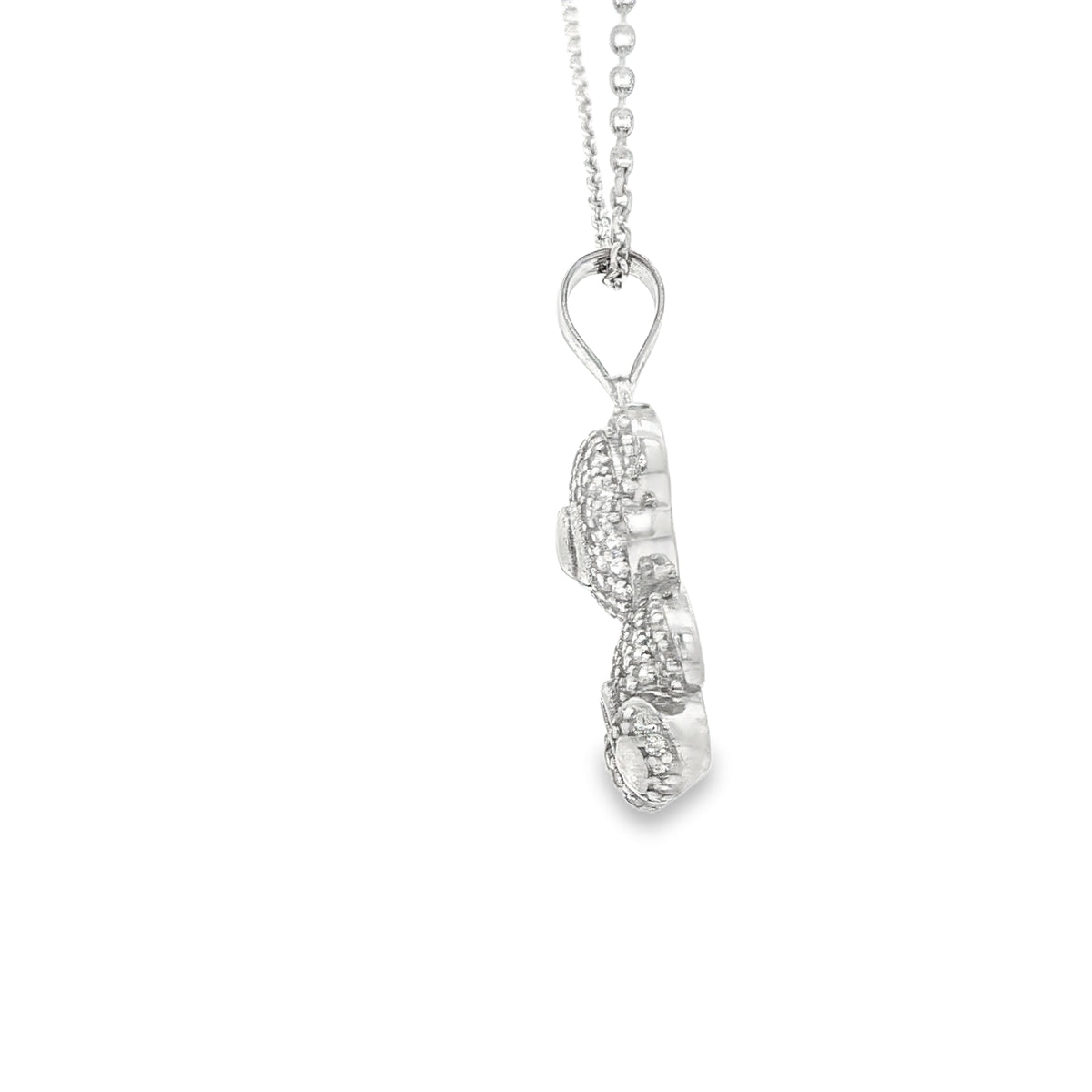 14KP W 4.3G TEDDY BEAR CZ TEDDY BEAR PINK HEART