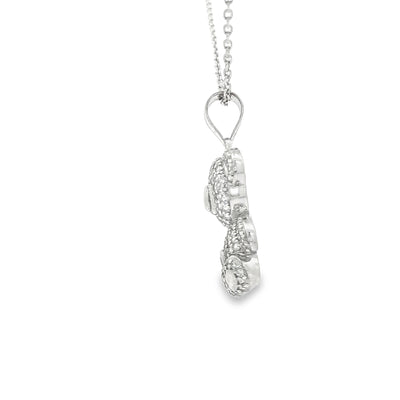 14KP W 4.3G TEDDY BEAR CZ TEDDY BEAR PINK HEART
